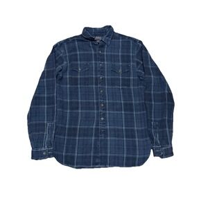 POLO Ralph Lauren Indigo Men's Slim Fit Shirt Blue Plaid Large